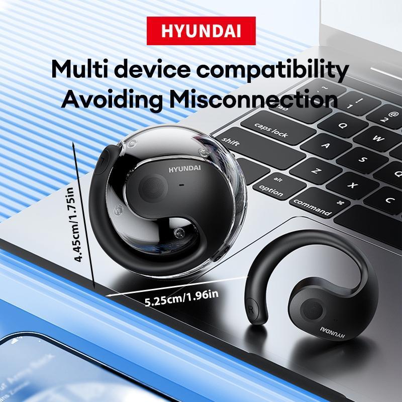 Hyundai Ear-hanging Design Wireless Earphone, Summer Waterproof Bluetooth-compatible Headphone, TWS Stereo Sound Long Standby Earphone for Sports & Gaming