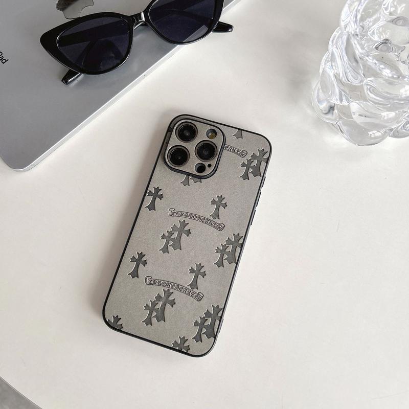 Now hot iphone 16 15 14 13 12pro max cross logo premium leather phone case,iPhone 16 15plus cross pattern environmentally friendly leather phone case arc case,cool phone cases for both men and women Protective Protection Cross Logo Cover Protector