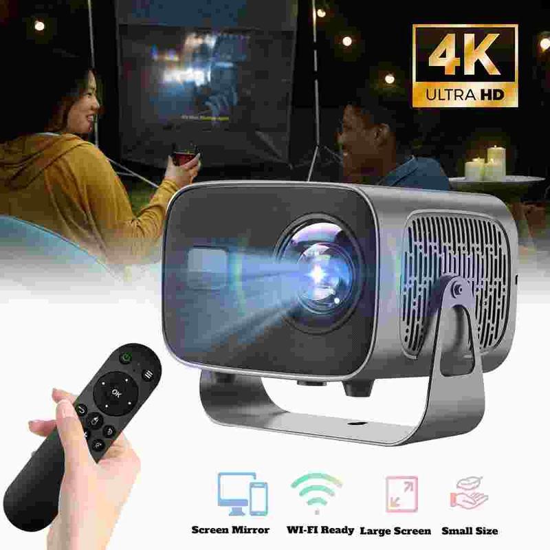 4K Mini Projector 16000 Lumen LED 1080P WiFi Bluetooth UHD Portable Home Theater, 2.4 5G WiFi Smart Projector 4K  200 ANSI, 200 Inch Screen, Built-in speaker, Auto Keystone Correction Portable Projector, BT 5.2, 360 Degree Flip, Home Video Projector