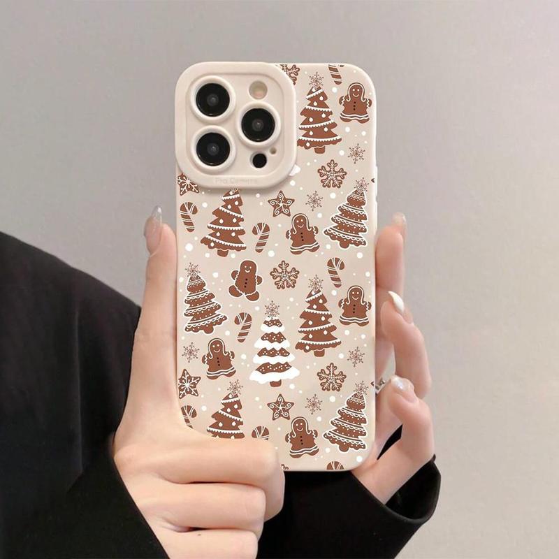 Cute Christmas Tree Pattern Phone Case, Decorative Phone Protector Cover, Phone Accessories Compatible with iPhone 11 12 13 14 15 16 Pro Max