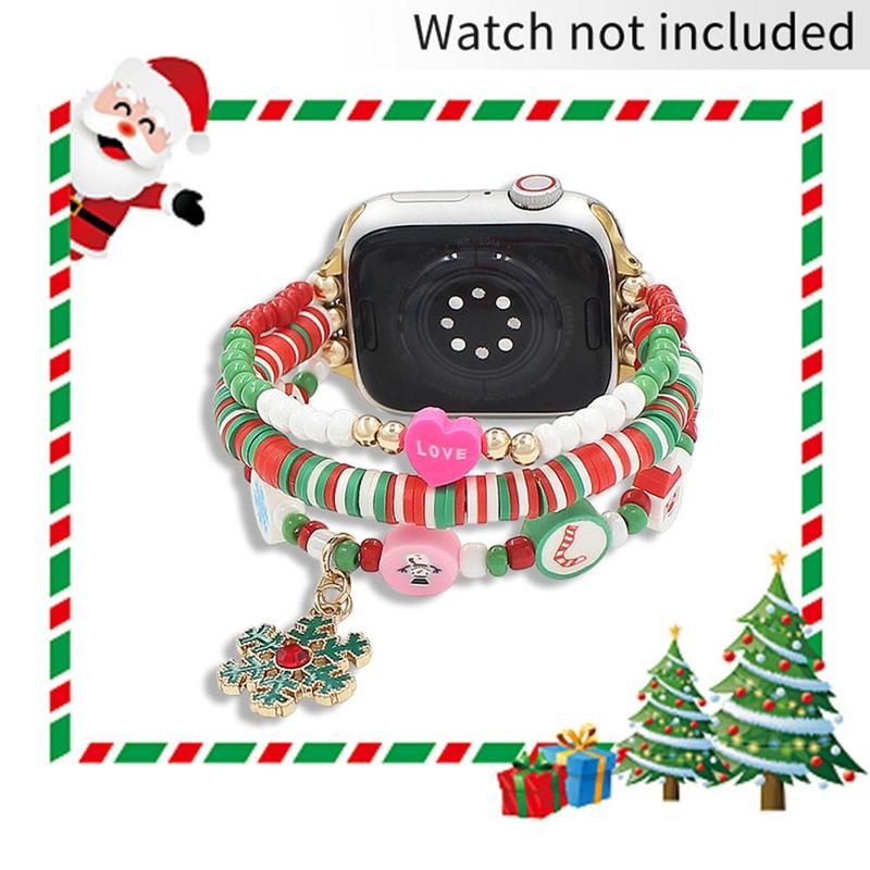 GIROUETTE Cute Christmas Themed Bracelet Watch Band, 1 Count Fashionable Watch Band for Women, Wearable Accessories Compatible with Apple Watch Series 9 8 7 6 5 4 3 2 1 SE SE2