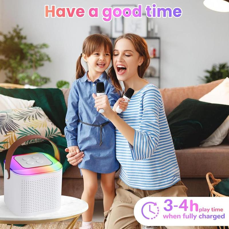 Karaoke Machine for Adults and Kids 5+Years Old,Portable Bluetooth Speaker with 2 Wireless Microphones,Toys Christmas Halloween Birthday Gifts for Girls Boys 4, 5, 6, 7, 8, 9, 10, 11, 12+ Years Old