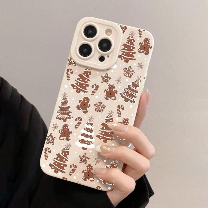 Cute Christmas Tree Pattern Phone Case, Decorative Phone Protector Cover, Phone Accessories Compatible with iPhone 11 12 13 14 15 16 Pro Max