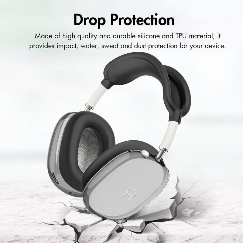 Earphone Case with Ear Cap, Silicone Earphone Protective Cover, Headphone Protective Case, Silicone TPU Protective Case for AirPods Max