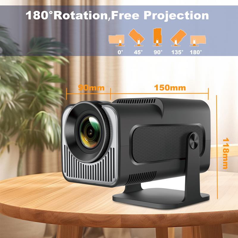 Portable MINI  Projector, 200 Lumens,4K Support Native 1080P,with Bluetooth &WIFI ,Built in Speaker ,40-200'' Display ,180° Rotation, Android 11.0 ,Auto Keystone ,Multi-Device Screen Mirror,Home&Business Use,Outdoor Camping Party Audio