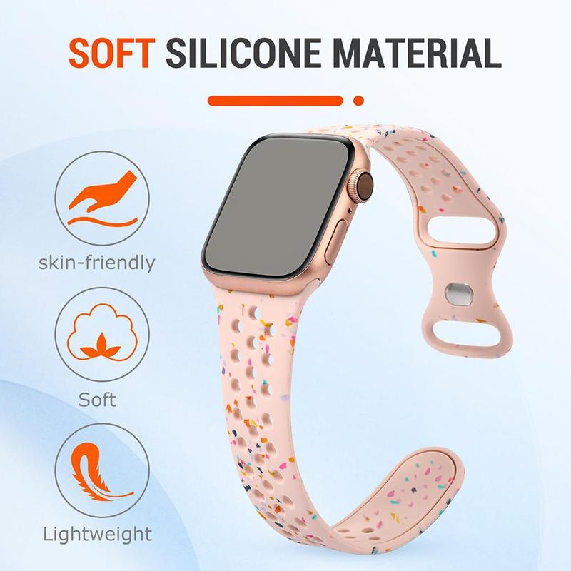 Dessert Pattern Watch Band for Apple Smart Watch (Band Only), Soft Breathable Smartwatch Band for Women Men, Smartwatches Accessories, Waterproof Sport Smart Watches Wristband, Fashion Wearable Accessories Compatible with Apple Watch SE 9 8 7 6 5 4 3 2 1