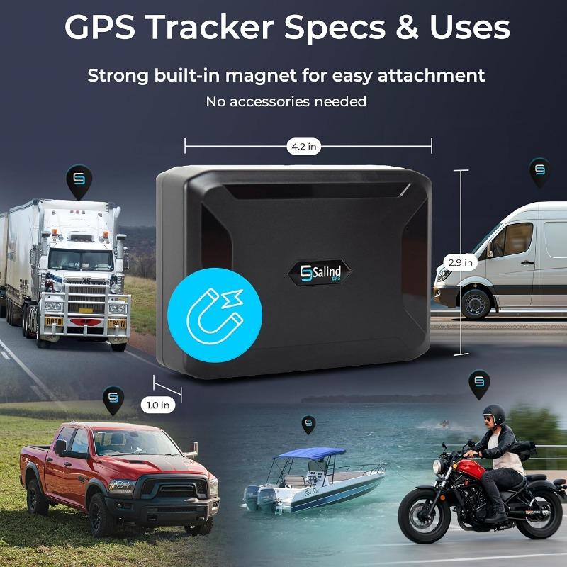 GPS Magnetic, up to 70 Days Battery - GPS Tracker for Every Vehicle, 4G LTE Car GPS Tracker with Strong Built-in Magnet for Easy Fixation on All Surfaces, Robust & Splash Proof Tracking Device