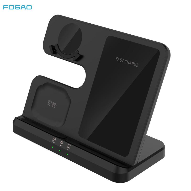 FDGAO 3 in 1 Wireless Charger, Fast Charging Station for Samsung Galaxy S24 S23 S22 S21 S20, Note Series, Z Flip Fold, Galaxy Watch 7 6 5 Pro 5 4, Active 2 1，Buds+ Pro Live