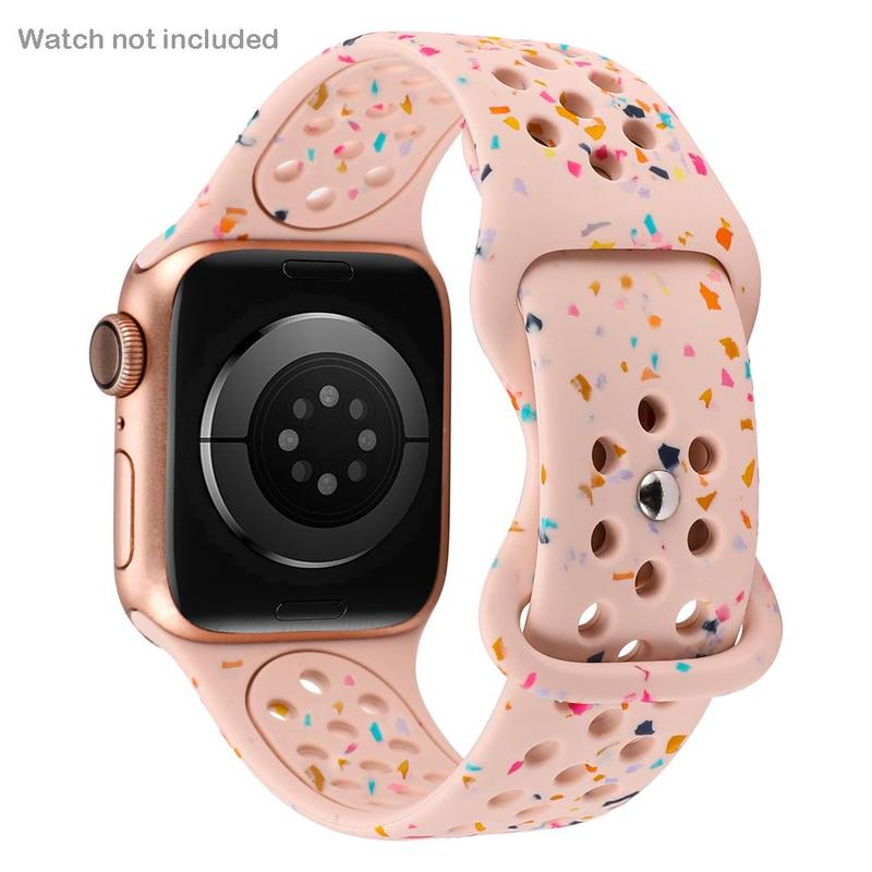 Dessert Pattern Watch Band for Apple Smart Watch (Band Only), Soft Breathable Smartwatch Band for Women Men, Smartwatches Accessories, Waterproof Sport Smart Watches Wristband, Fashion Wearable Accessories Compatible with Apple Watch SE 9 8 7 6 5 4 3 2 1