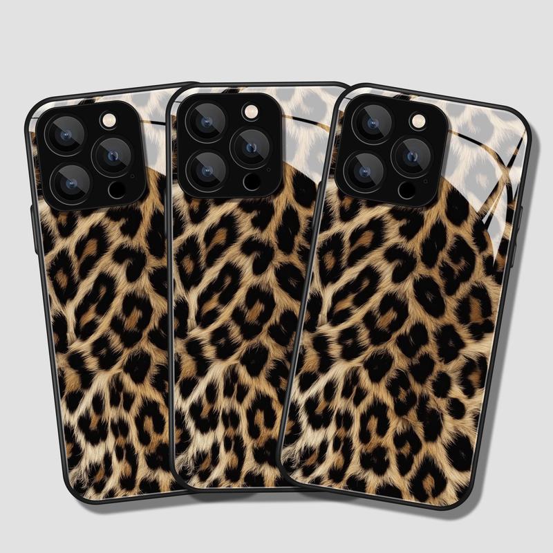 Fashion Leopard-pattern Phone Case, 1 Count Anti-drop Phone Protective Cover, Phone Accessories Compatible with iPhone 11 12 13 14 15 Pro Max