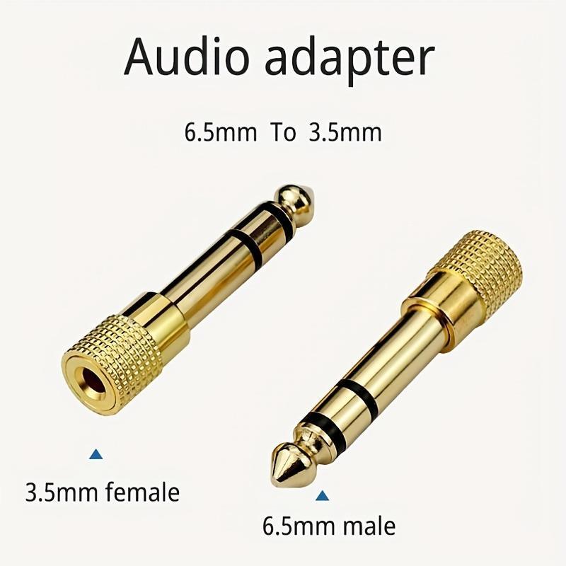 3.5mm to 6.5mm Jack Audio Adapter, High Quality Audio Adapter for Stereo AUX Conversion, Music Accessories for Home & Studio