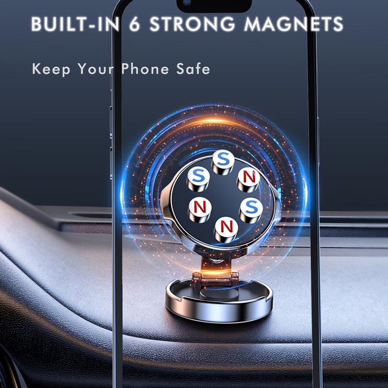 Magnetic Phone Holder for Car One Second Placement and 360 ° Rotation Upgrade Foldable Multi-Functional Fit with iPhone GPS and All Smartphones