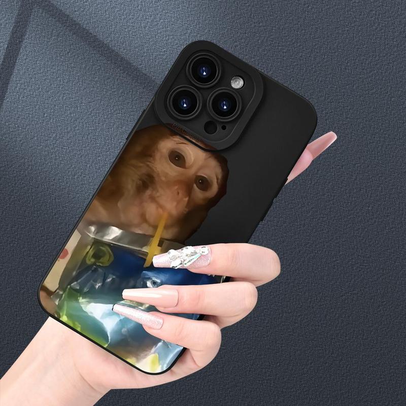 Fall Cute Monkey Design Phone Case, 1 Count Anti-fall Fully Edged Mobile Phone Case, Shockproof Phone Cases for iPhone XR 11 12 13 14 15 Pro Max