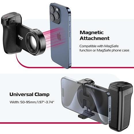 Ulanzi MA35 Smartphone Camera Shutter Grip Compatibile with MagSafe for iPhone w Wireless Remote Control Phone Clamp Holder Selfie for 1 4 Tripod Mount Cold Shoe Extension Video Shooting Acccessories