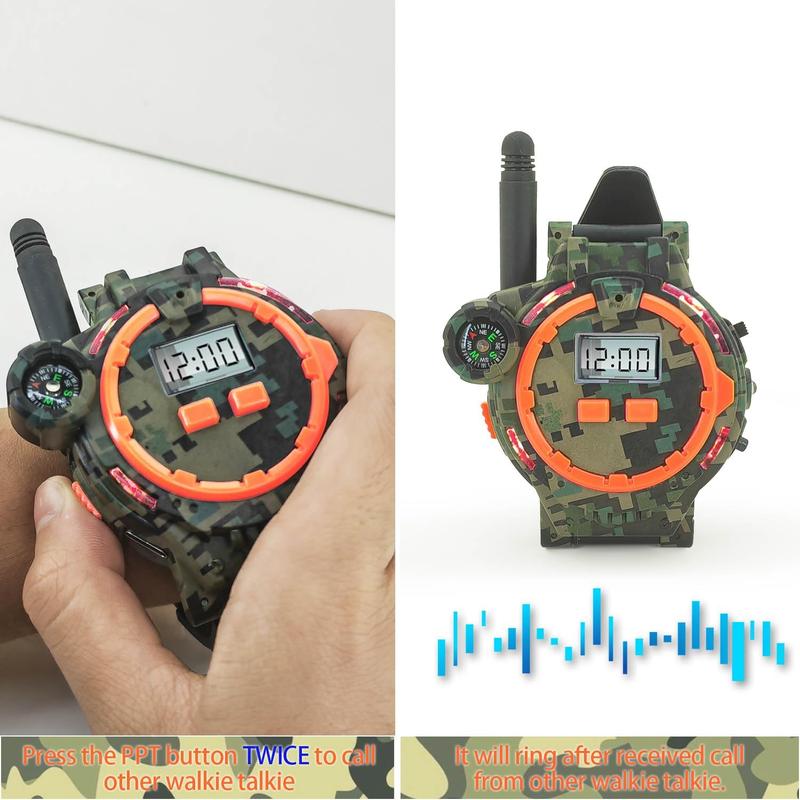 Rechargeable Walkie Talkies for Kids Radio Walky Talky with Flashlight Children Outdoor Game Interphone Gifts for Boy and Girl (2 Pieces)