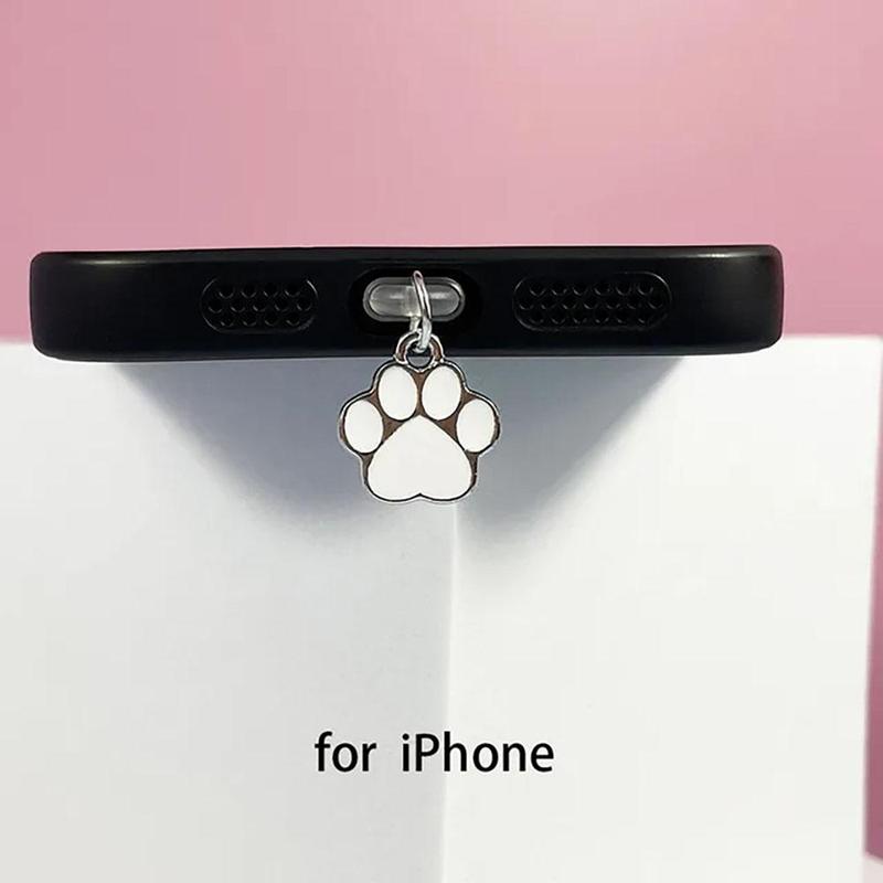 Cute Cat Paw Design Phone Dust Plug, 1 Count Phone Dust Plug Decoration, Phone Accessories for iPhone & Type-C Interface, Mobile Phone Accessories