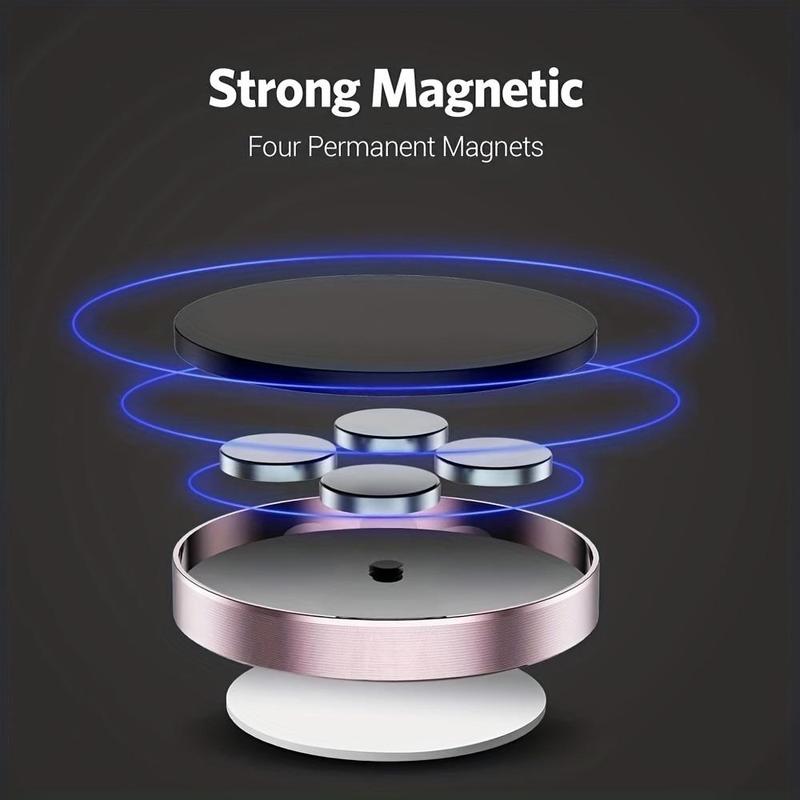 Round Magnetic Car Mobile Phone Stand, 1 Count Creative Car Magnet Mobile Phone Holder, Mini Car Mount Holder, Universal Car Interior Accessories