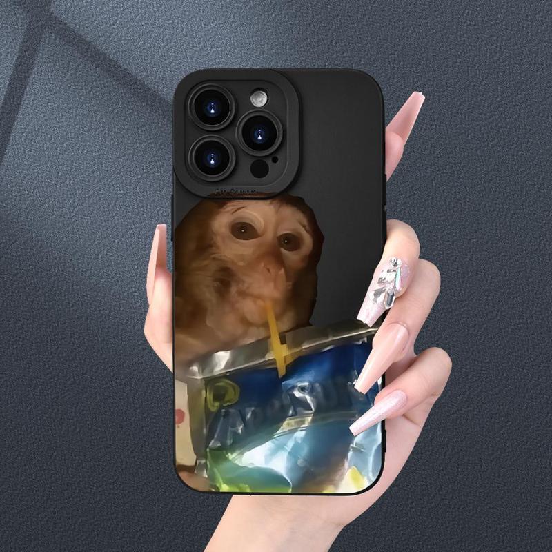 Fall Cute Monkey Design Phone Case, 1 Count Anti-fall Fully Edged Mobile Phone Case, Shockproof Phone Cases for iPhone XR 11 12 13 14 15 Pro Max