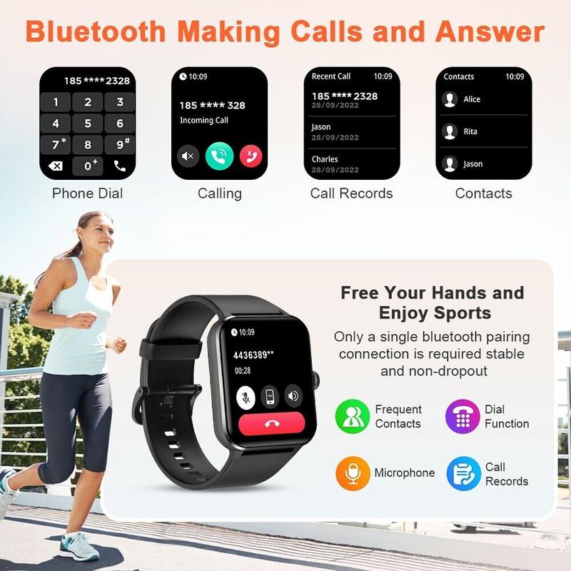 2024 Smart Watch For Men Women, Waterproof Smartwatch Bluetooth iPhone Samsung