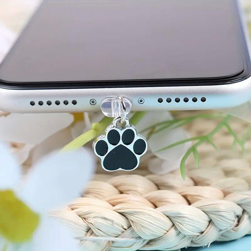 Cute Cat Paw Design Phone Dust Plug, 1 Count Phone Dust Plug Decoration, Phone Accessories for iPhone & Type-C Interface, Mobile Phone Accessories