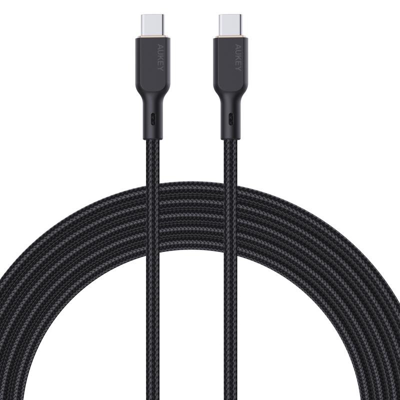 AUKEY CB-KCC102 Cable USB-C to USB-C 100W  6ft New Nylon Braided Cable with Kevlar Core iPhone&Android Macbook Pro Samsung Cellphone Smartphone