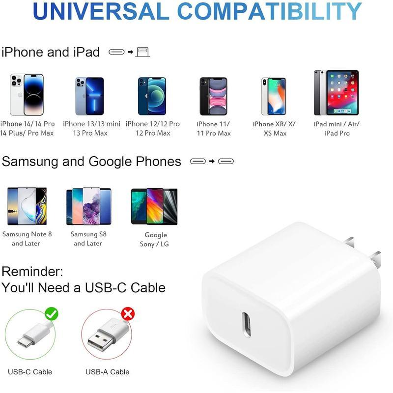 Fast Charger + Type-C  Usb-C to Lightning Cable for iPhone Charging Cellphone Electronic Smartphone Mobile, For Lightning Device