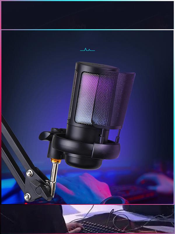 Microphone  USB Microphone Sound Live Streaming Video Game Microphone, Compatible with Various Live Streaming Platforms and Gaming Microphone