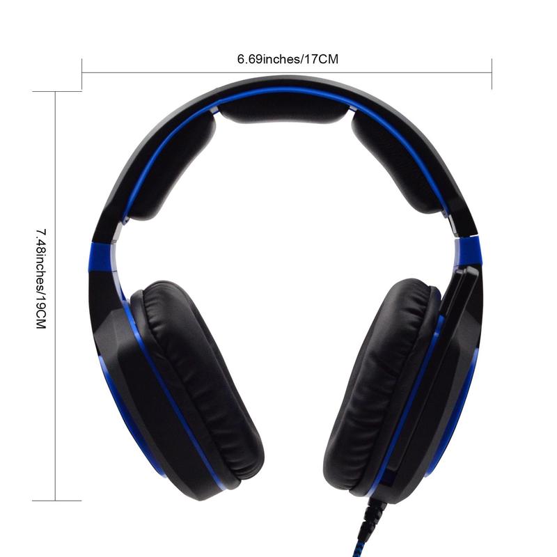 Wired Over-ear Design Gaming Headset, Noise Cancelling Headphone with Microphone, Stereo Sound Gaming Headset for PC, Tablet & Mobile Phone, Gaming Room Supplies