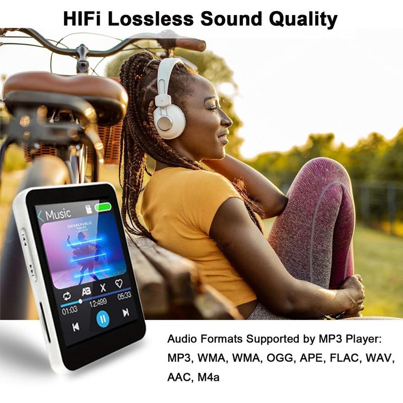 MP3 Player with 64G Memory Card, Portable Wireless MP3 Music Player with Wired Headphone, Music Player for Home & Office