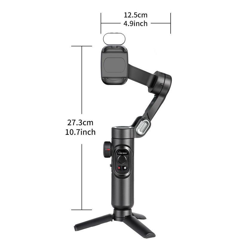 AI Tracking Phone Gimbal Stabilizer, 3-Axis Smartphone Foldable Gimbal for iPhone, Gimbal with Focus Wheel Vlog Stabilizer for iPhone 15 14 Pro Max & Android, Cellphone Accessories Selfie Folding