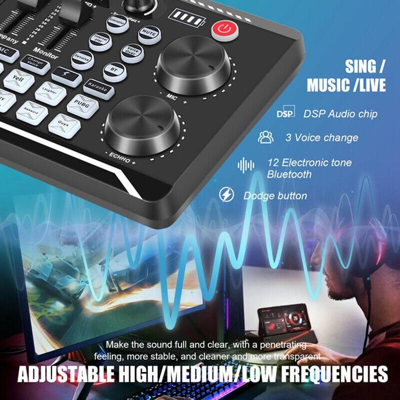 Portable Microphone Kit, USB Rechargeable Streaming Microphone Kit with Audio Mixer & Condenser Recording Microphone, Condenser Mic Set, Podcast Microphone Set for Livestreaming, Podcasting, Studio Equipment