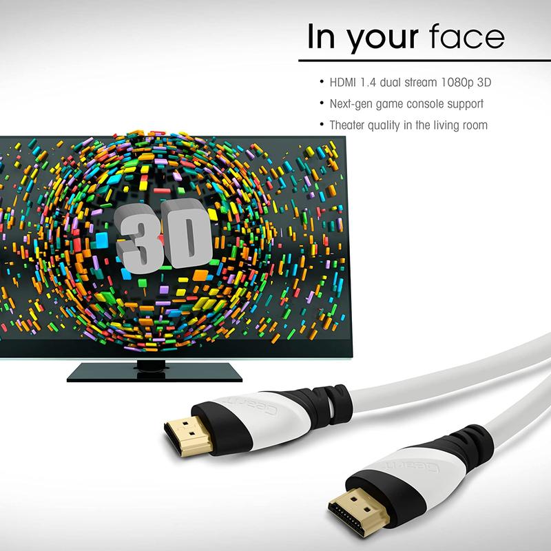 4K HDMI Cable - 35 Feet, 4K Resolution, White