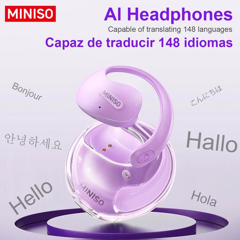 Miniso X15Pro Translation Wireless Headphones Bluetooth 5.4 Sport Earphone Support 148 Languages Real Time Bluetooth Translation HIFI Sound Quality