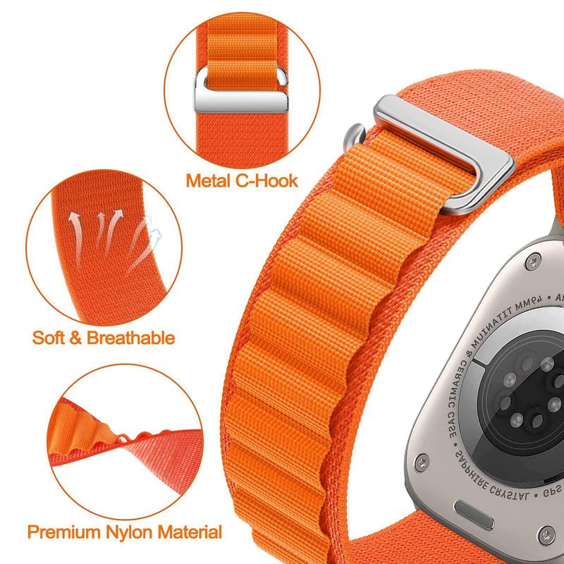 Sport Nylon Alpine Loop Bands for Men Women (Band Only), 4 Counts Sport Breathable Trail Loop+Alpine Loop Band Replacement for iWatch 9 8 7 6 SE 5 4 3 2 1