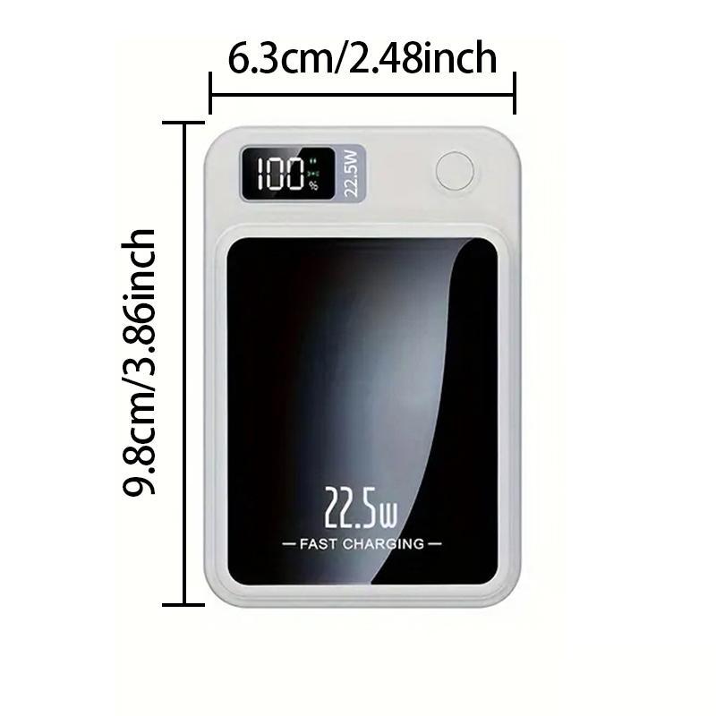 Portable Magnetic Wireless Power Bank, 1 Count 5000mAh 22.5W PD20W Fast Charging Power Bank with LED Digital Display, Suitable for Outdoor Travel