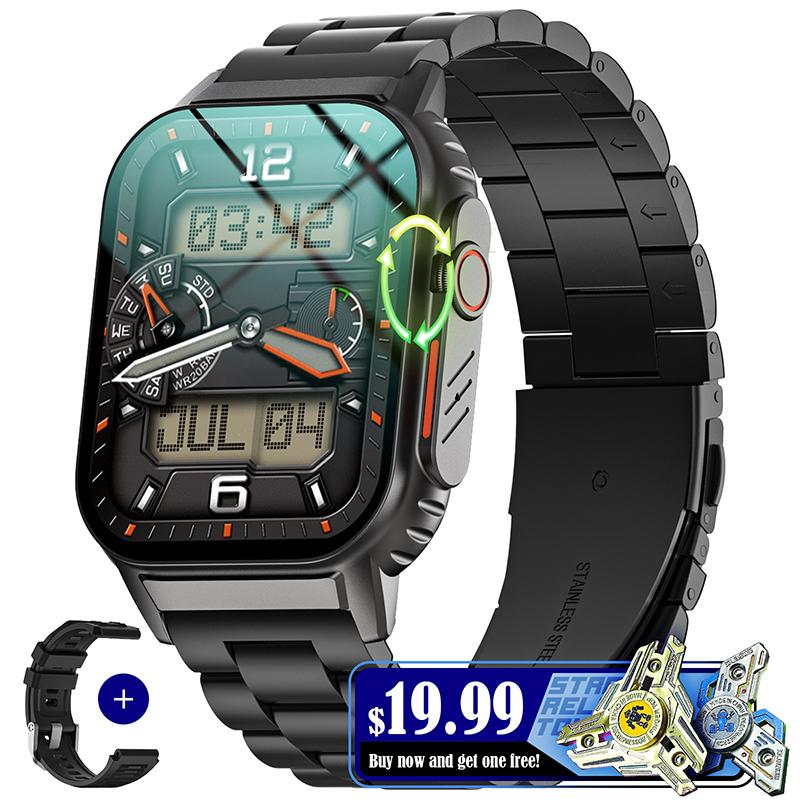 HDM Military-Grade Smartwatch for Fitness & Health with Bluetooth Calling, 24 7 Health Monitoring, and Multi-Sport Modes - Wearable, Android