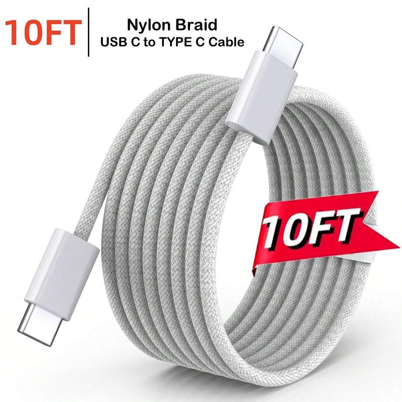 60W Type-C Charging Cable, USB-C to USB-C Charger Cable, Fast Charging Cable Compatible with iPhone 15 Pro Max Plus Samsung S23 S22 Note 20 Ultra iPad