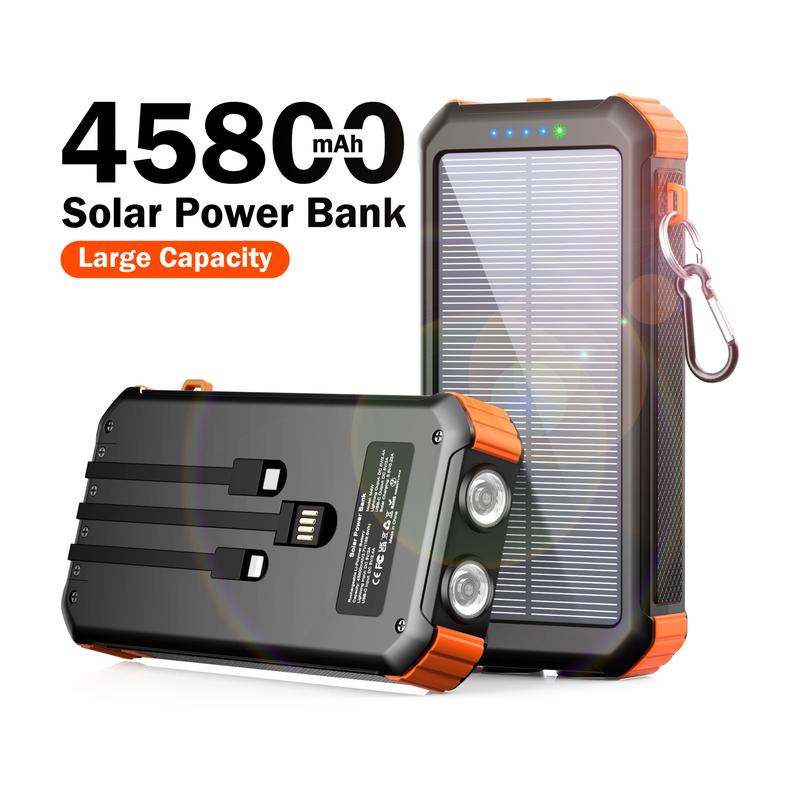 45800mAh Solar Charger Power Bank, Portable Phone Charger with USB C in output, 5V3.1A QC 3.0 Fast Charging for Cellphone, External Battery Pack Compatible with iPhone Samsung Google etc