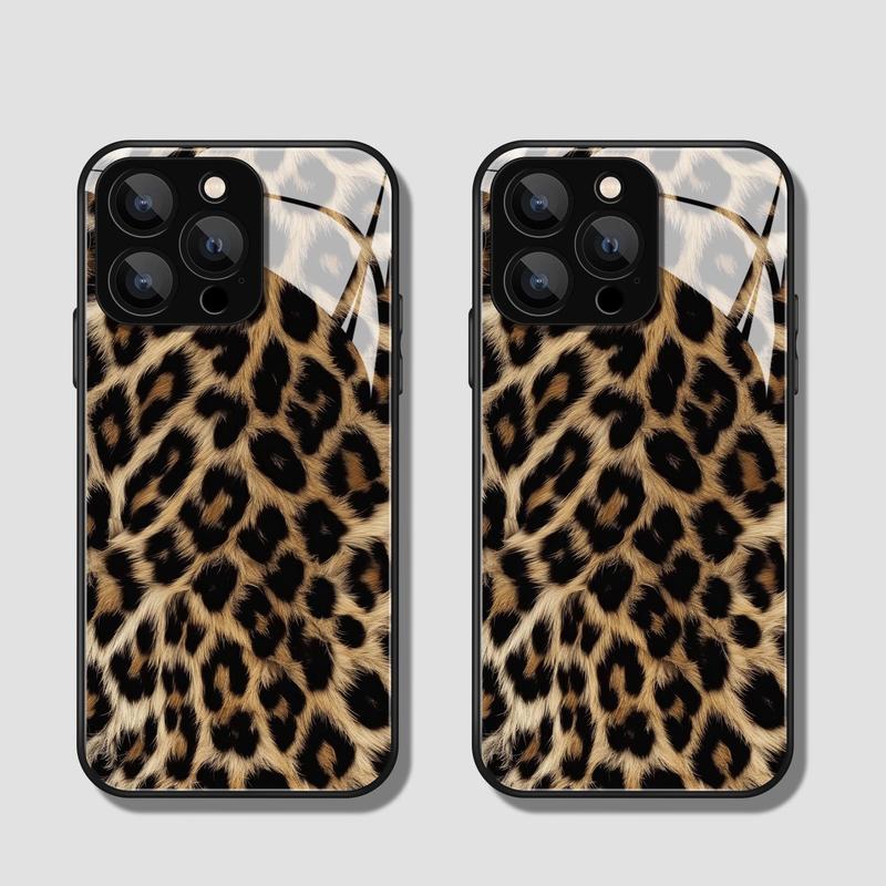 Fashion Leopard-pattern Phone Case, 1 Count Anti-drop Phone Protective Cover, Phone Accessories Compatible with iPhone 11 12 13 14 15 Pro Max