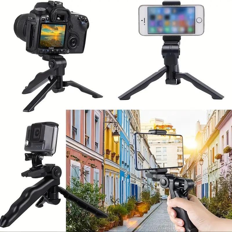 Anti-shake Phone Tripod Mount, 1 Count 360° Rotatable Adjustable Clamp Phone Holder for Live Streaming & Photography, Accessories for Home & Office