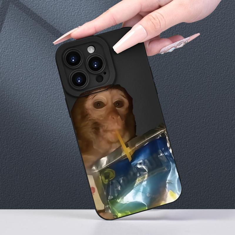 Fall Cute Monkey Design Phone Case, 1 Count Anti-fall Fully Edged Mobile Phone Case, Shockproof Phone Cases for iPhone XR 11 12 13 14 15 Pro Max