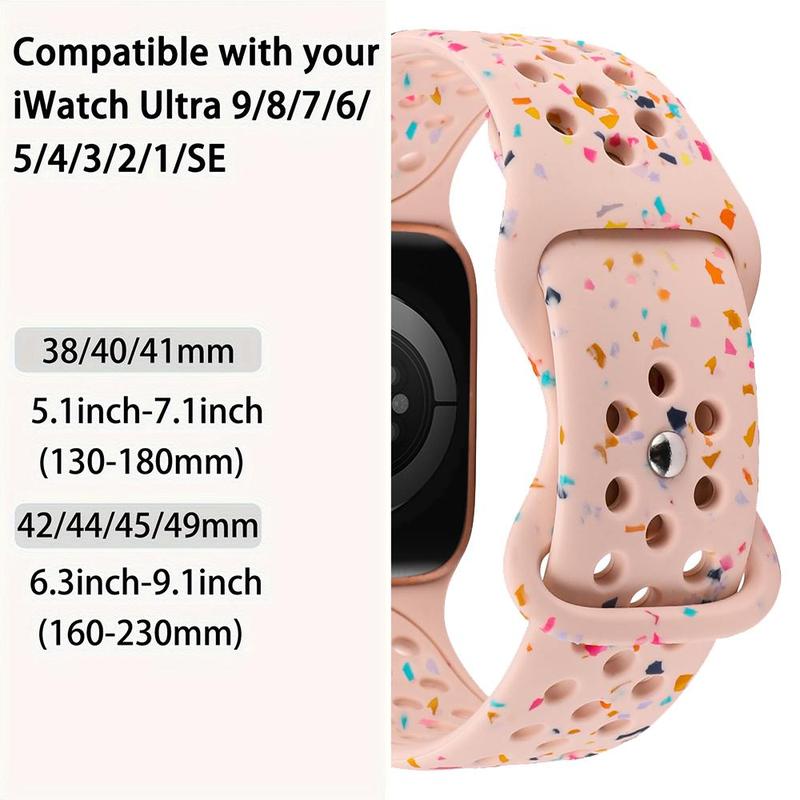 Dessert Pattern Watch Band for Apple Smart Watch (Band Only), Soft Breathable Smartwatch Band for Women Men, Smartwatches Accessories, Waterproof Sport Smart Watches Wristband, Fashion Wearable Accessories Compatible with Apple Watch SE 9 8 7 6 5 4 3 2 1