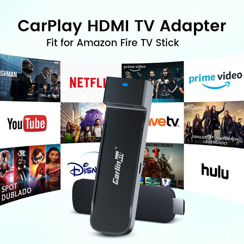 CarPlay Converter HDMI Multimedia TV Adapter fit for  Fire TV Stick, Compatible with any car model with factory wired CarPlay, 1080P@60fps