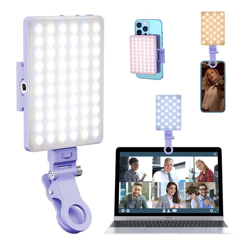 Portable Selfie Light, 1 Count USB Rechargeable Selfie LED Lights Clip for iPhone Android Camera, Phone Tablet Digital Camera Fill Light for Live Streaming Makeup Vlog, Fall Photography Accessories, Phone Accessories