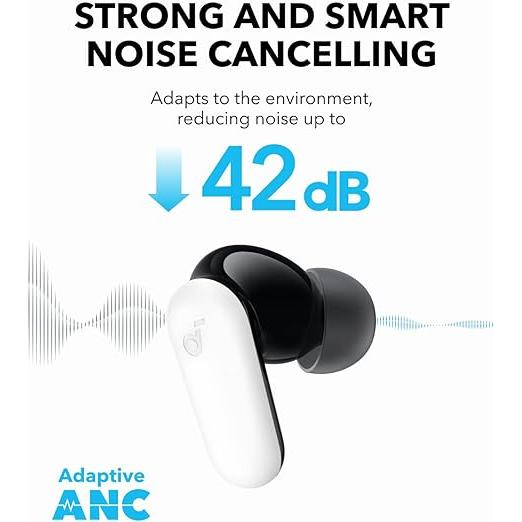 Soundcore P30i by Anker Noise Cancelling Earbuds, Strong and Smart Noise Cancelling, Powerful Bass, 45H Playtime, 2-in-1 Case and Phone Stand, IP54, Wireless Earbuds, Bluetooth 5.4-TTS