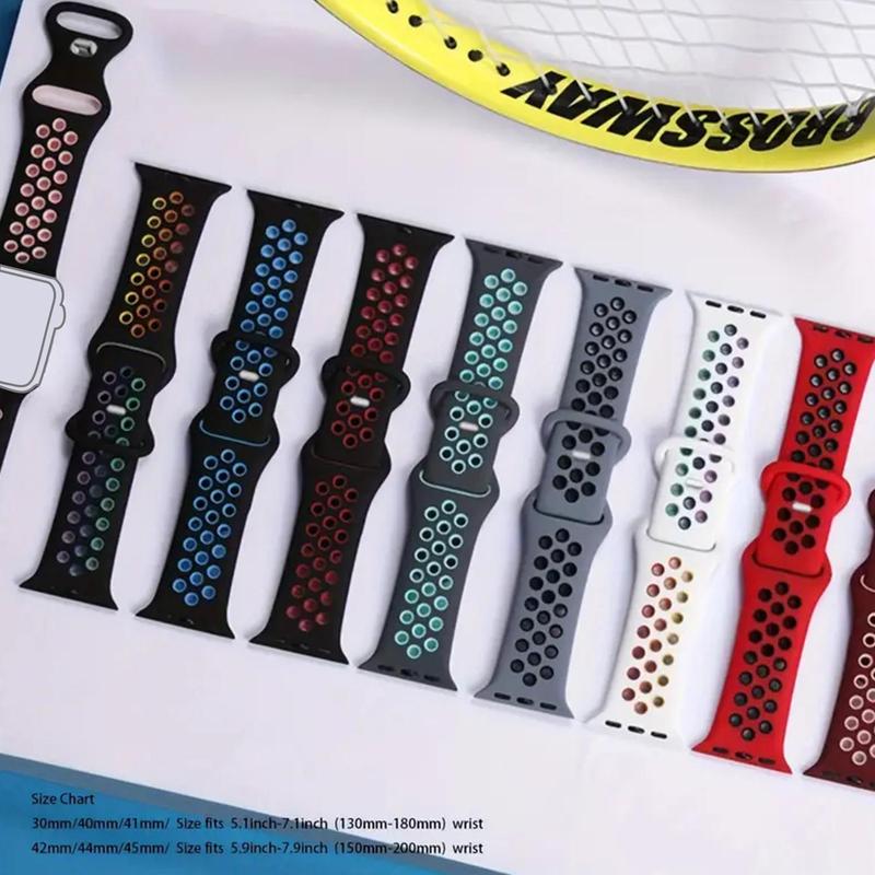 Sport Band for Apple Watch Band 38mm to 49mm, 1 Count Soft Silicone Breathable Band, Replacement Band for iWatch Ultra 2 SE Series 9 8 7 6 5 4 3 2 1