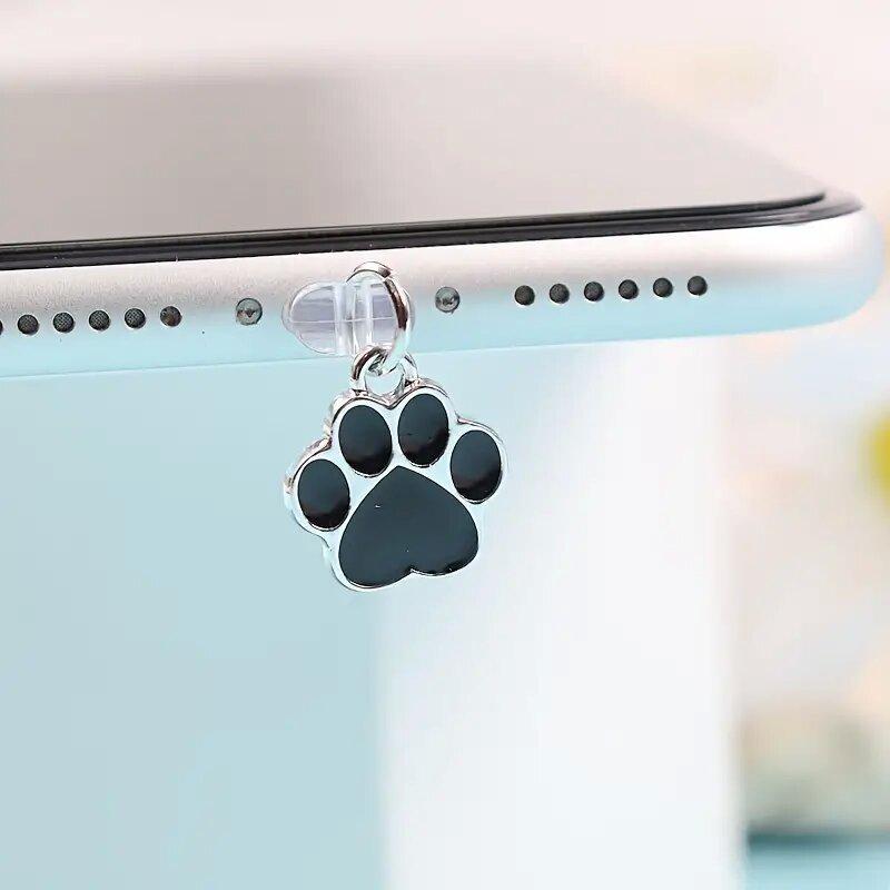 Cute Cat Paw Design Phone Dust Plug, 1 Count Phone Dust Plug Decoration, Phone Accessories for iPhone & Type-C Interface, Mobile Phone Accessories