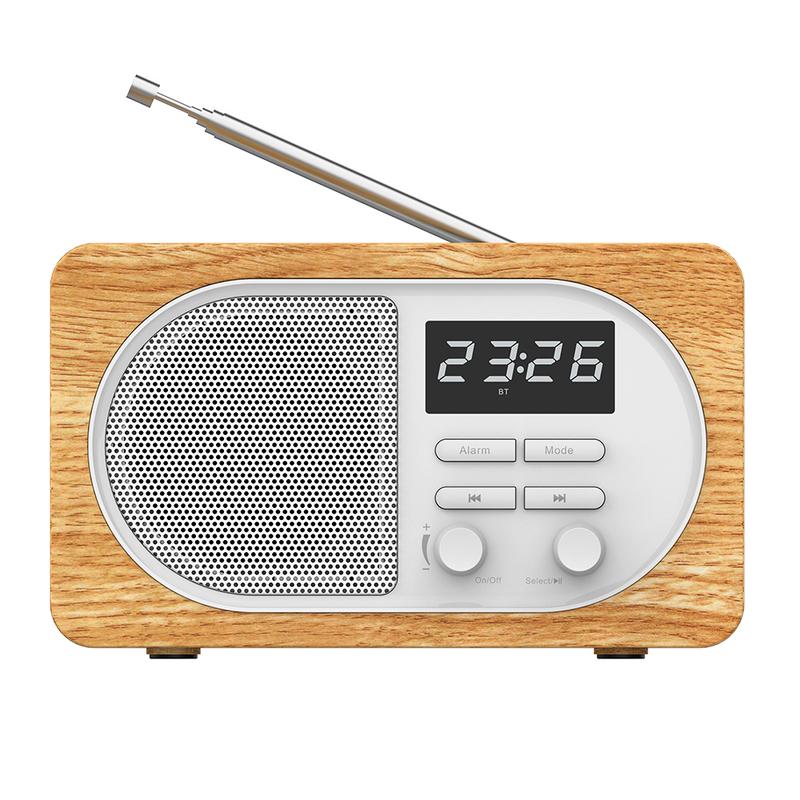 Alarm Clock Radio Bluetooth speaker, Alarm Clocks for Bedrooms, FM Radio, BT5.0,Digital Alarm Clock with Wireless Charging, Hand-free CallingSpeakers with Bluetooth, USB&Aux&TF card Port,