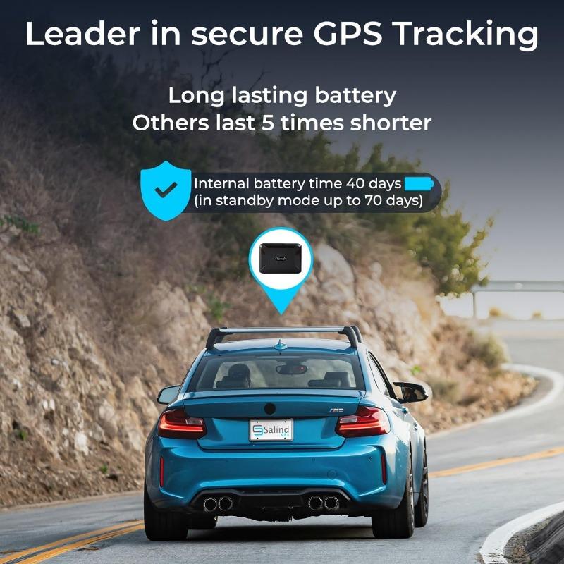 GPS Magnetic, up to 70 Days Battery - GPS Tracker for Every Vehicle, 4G LTE Car GPS Tracker with Strong Built-in Magnet for Easy Fixation on All Surfaces, Robust & Splash Proof Tracking Device