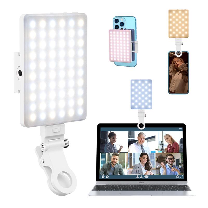 Portable Selfie Light, 1 Count USB Rechargeable Selfie LED Lights Clip for iPhone Android Camera, Phone Tablet Digital Camera Fill Light for Live Streaming Makeup Vlog, Fall Photography Accessories, Phone Accessories